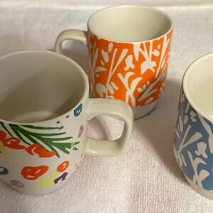 Starbucks Coffee Mug Spring Floral Stackable Mugs 12 Oz set of 3
